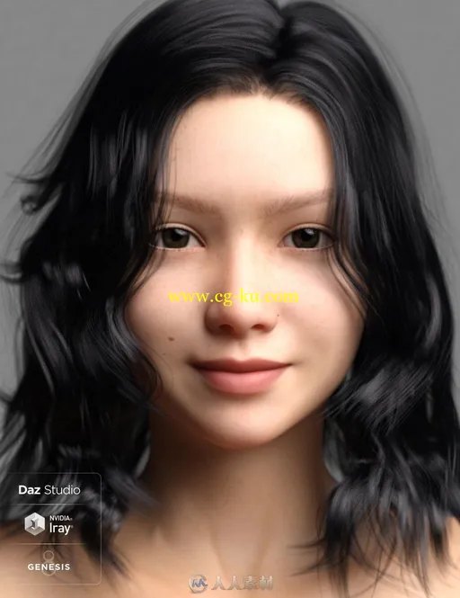 性感中国女性妖艳美丽眼妆3D模型的图片12