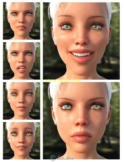 30种青少年面部表情表达3D模型的图片2