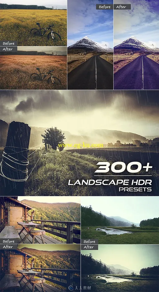 300多个HDR风景调色预设Lightroom模板的图片2