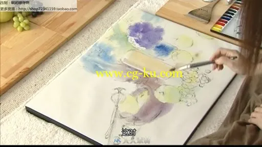 来自日本的永山裕子4部水彩作画中文视频教程的图片2