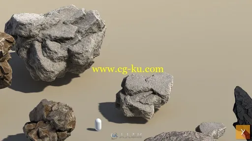 30组4k2高精度岩石3D模型与纹理合集的图片1