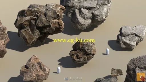 30组4k2高精度岩石3D模型与纹理合集的图片10