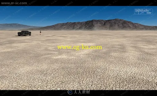 黑暗山脉西部干湖沙漠360度景观3D模型的图片6