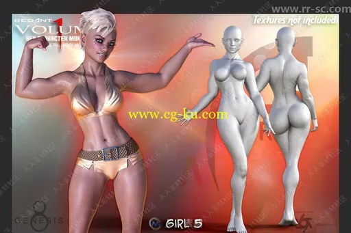 多种性感身材肤色发型女性3D模型的图片3