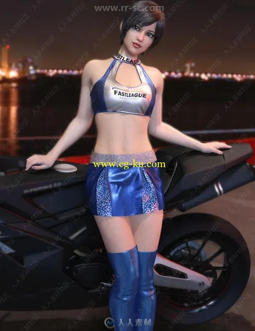 帅气华丽女性赛车服套装3D模型合集的图片4