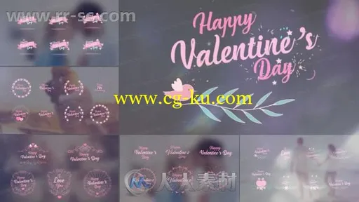 33组浪漫婚庆情人节logo动画演绎AE模板的图片1