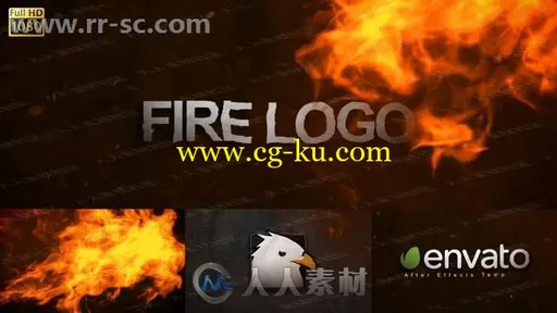 酷炫红蓝火焰燃烧logo动画演绎AE模板的图片1