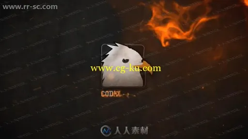 酷炫红蓝火焰燃烧logo动画演绎AE模板的图片3