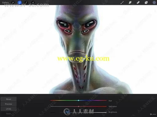 逼真外星人数字绘画实例训练视频教程的图片4