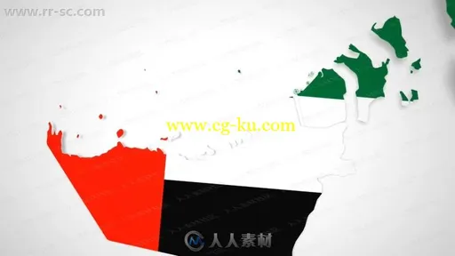 3D阿拉伯联合酋长国地图创意设计AE模版的图片1