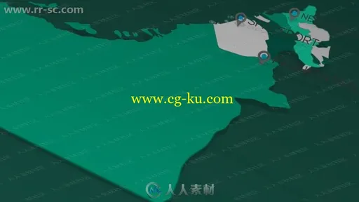 3D阿拉伯联合酋长国地图创意设计AE模版的图片2