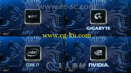现代科技CPU微电路LOGO动画演绎AE模板合集的图片1
