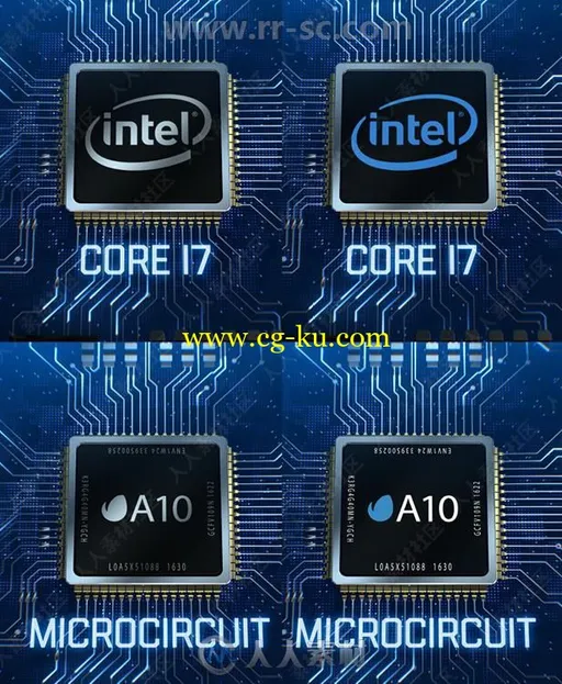 现代科技CPU微电路LOGO动画演绎AE模板合集的图片3