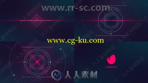 简单实用几何体变换LOGO动画演绎AE模板合集的图片1