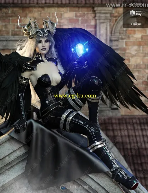 黑暗罪恶游戏女角色姿势展示3D模型的图片1