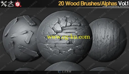 20组Zbursh与SP经典木质纹理笔刷合集的图片2