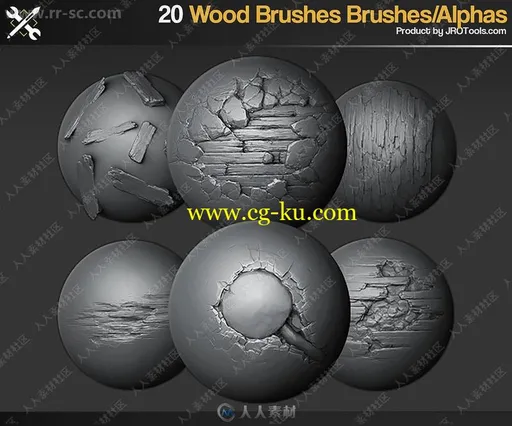 20组Zbursh与SP经典木质纹理笔刷合集的图片3