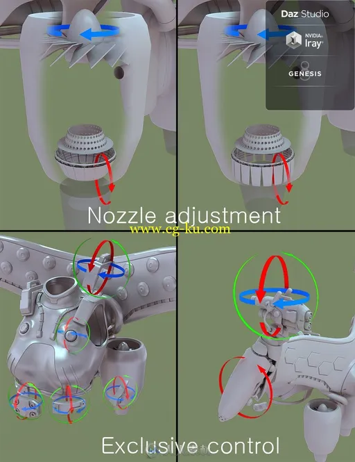 高科技先进高端喷气背包武器3D模型的图片2