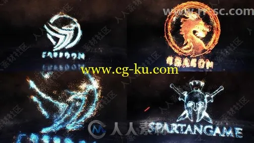 火光粒子聚集特效Logo演绎动画AE模板的图片1