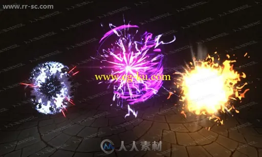 30组各种颜色打斗火焰冲击波粒子系统Unity游戏素材资源的图片1