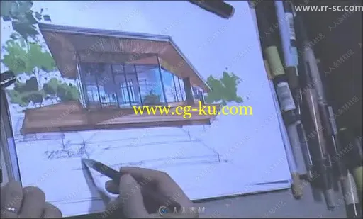 庐山手绘克笔空间设计视频教程的图片1