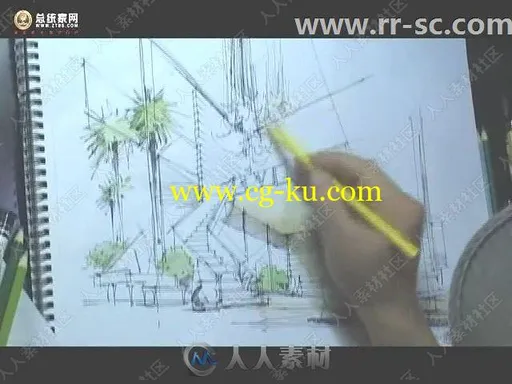 庐山手绘克笔空间设计视频教程的图片3