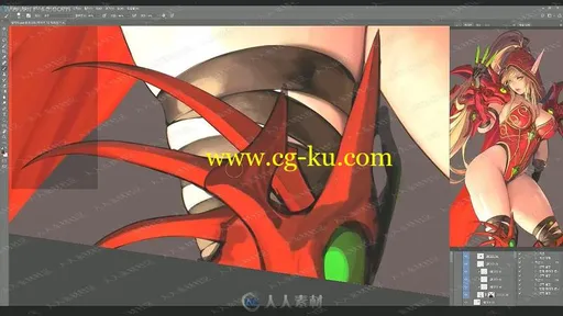 来自韩国画师血罗血精灵原画细化视频教程的图片3