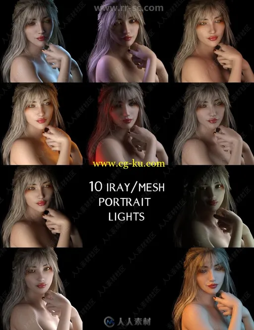 30组微妙完美肖像特写女性角色3D模型合集的图片2