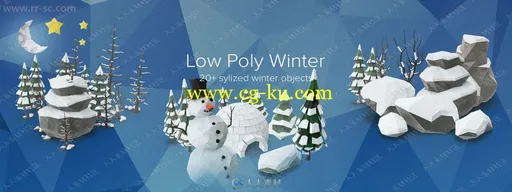 20组各种冬季室外装饰相关PSD模板平面素材合集的图片1