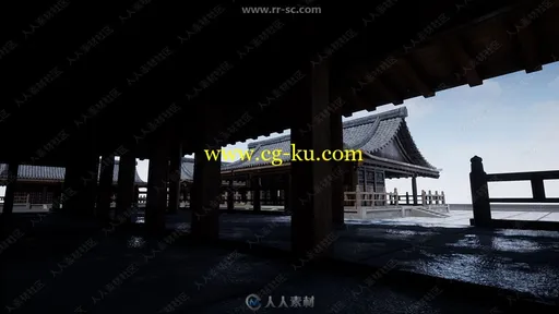 亚洲神庙寺庙建筑景观3D模型UE4游戏素材资源的图片1