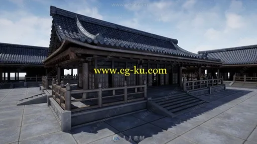 亚洲神庙寺庙建筑景观3D模型UE4游戏素材资源的图片2