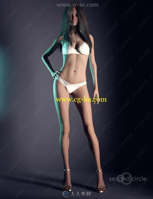 性感完美身材不同眼妆唇妆女性角色3D模型合集的图片2