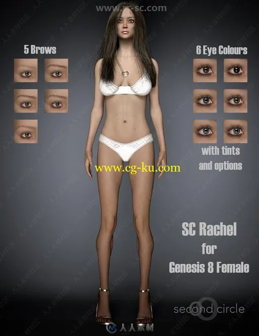 性感完美身材不同眼妆唇妆女性角色3D模型合集的图片3