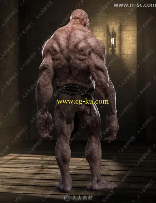体型高大强壮凶恶可怕怪兽角色3D模型的图片2