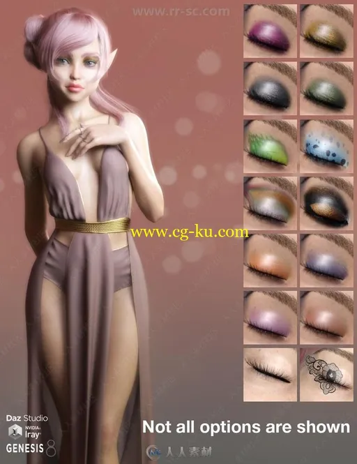 时尚帅气欧美风面部彩妆女性角色3D模型合集的图片2