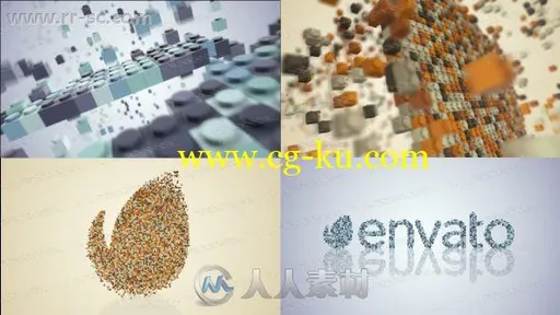 创意乐高积木堆积拼凑logo动画演绎AE模板的图片1