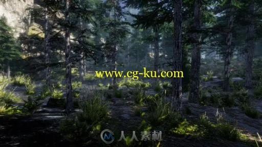 茂盛翠绿挺拔不同视角山地树木Unity游戏素材资源的图片1