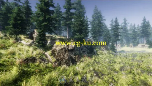 茂盛翠绿挺拔不同视角山地树木Unity游戏素材资源的图片3