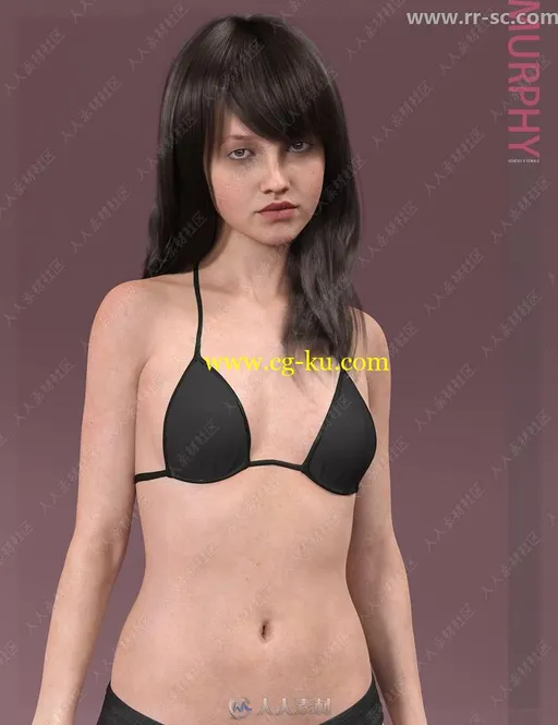 美丽女性性感身材自然姿势展示3D模型的图片2