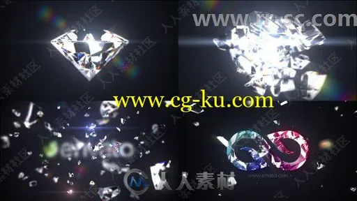 闪耀钻石破碎特效Logo演绎动画AE模板的图片1