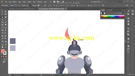 Illustrator矢量骑士角色实例制作视频教程的图片3