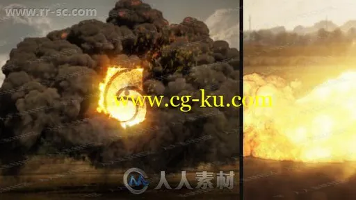 超逼真巨大爆炸烟尘特效logo动画演绎AE模板的图片1