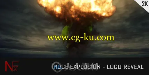 神秘超酷大爆炸蘑菇云logo动画演绎AE模板的图片1