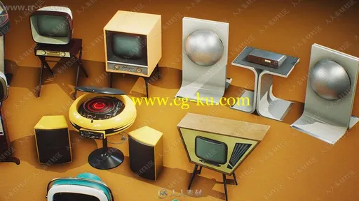 复古家用电器电视机等模型贴图UE4游戏素材资源的图片2