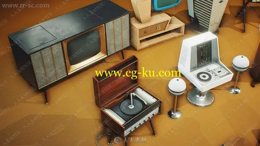 复古家用电器电视机等模型贴图UE4游戏素材资源的图片3