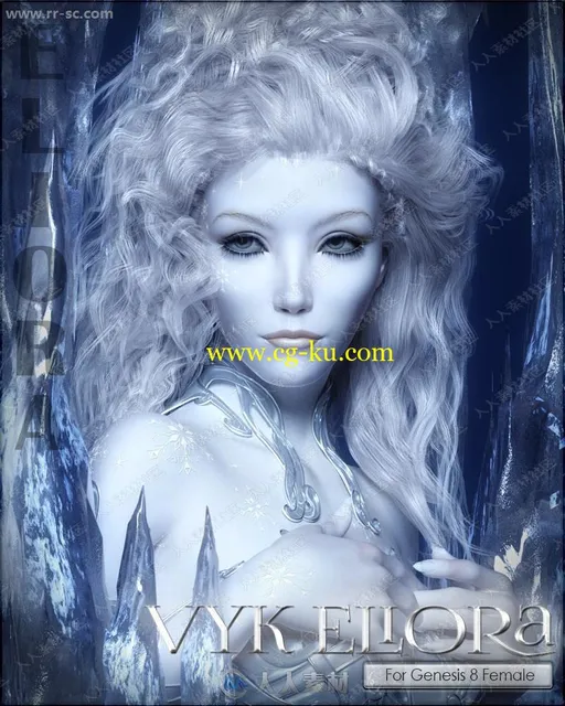 冰雪皮肤冷艳女王科幻角色3D模型的图片1