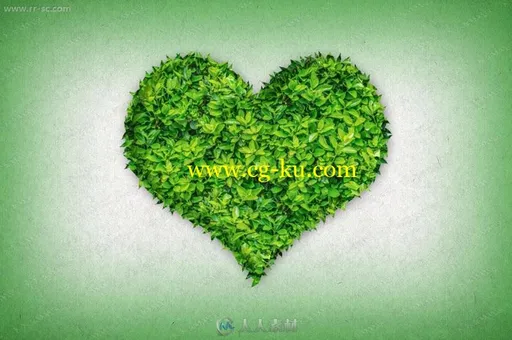 清新绿色环保树叶堆积文字特效PSD字模的图片2