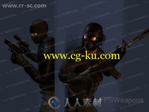 34组第一视角武器刀步枪爆破3D模型Unity游戏素材资源的图片1