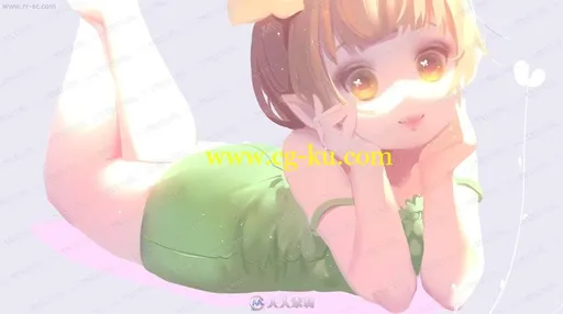 百目米老师可爱萝莉润色SAI插画视频教程的图片3