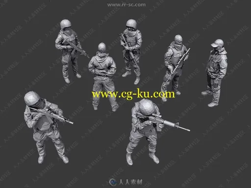 7组特种部队低聚游戏3D模型合集的图片3